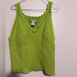 House of Harlow 1960 Lime Green Knit Tank Top Size M